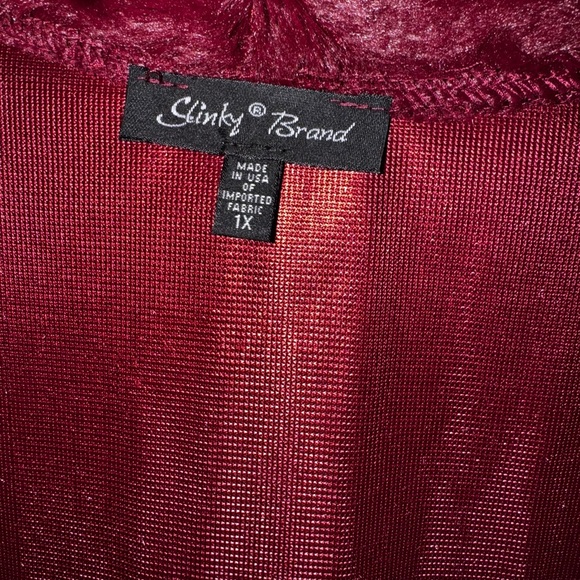 Slinky Brand faux mink fur long vest, size 1X - Picture 4 of 6